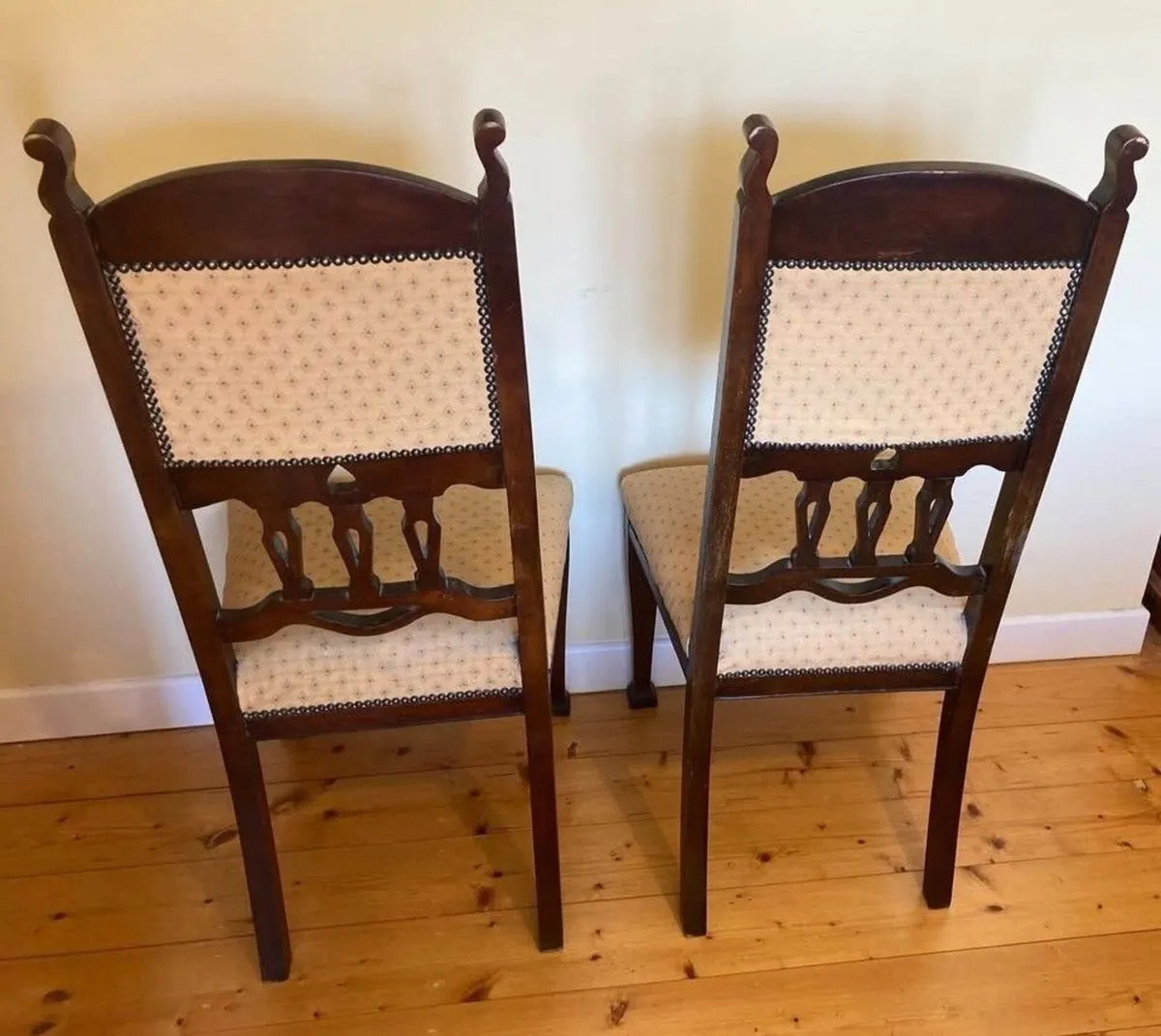 Vintage Solid Wood Chairs – Matching Pair - Image 3