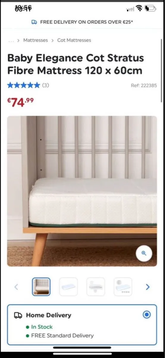 Baby cot and mattress - Image 3