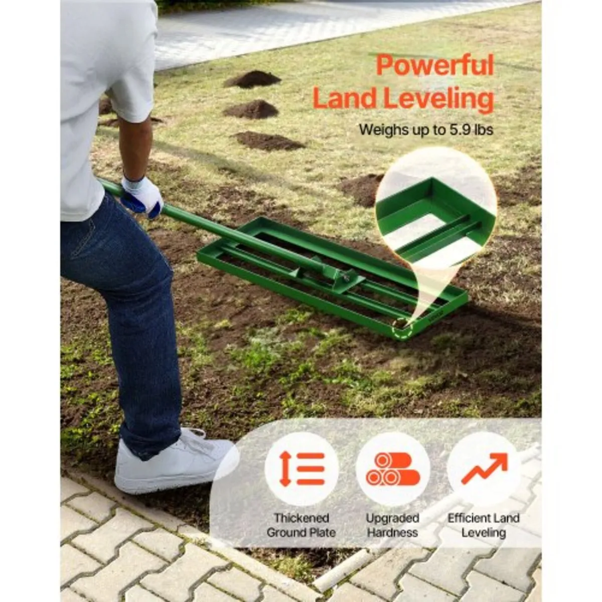 Lawn Leveling Rake, 30"x10" Level Lawn Tool, Heavy - Image 4