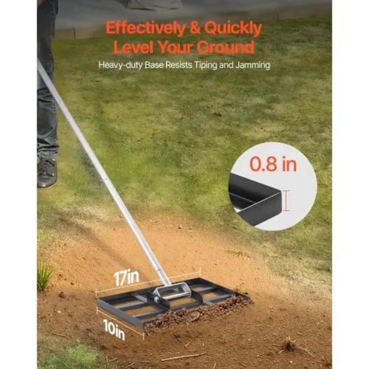 Lawn Leveling Rake, Lawn Leveler with 78 in Handle - Image 3