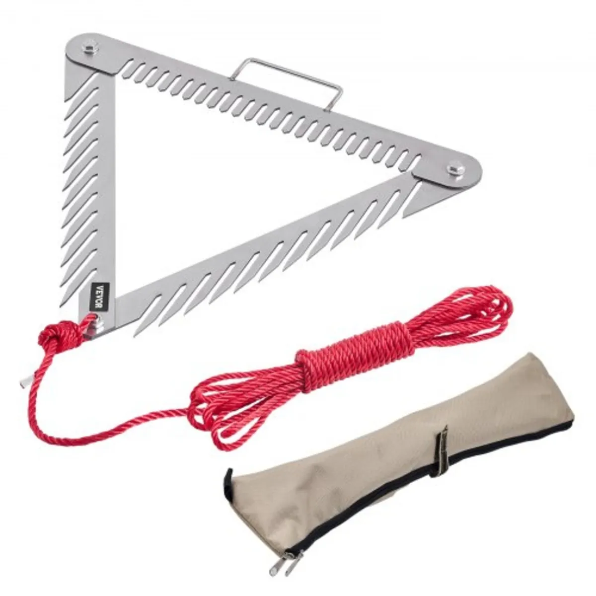 24in Aquatic Weed Rake, 3-Sided Lake Weed Rake wit - Image 1