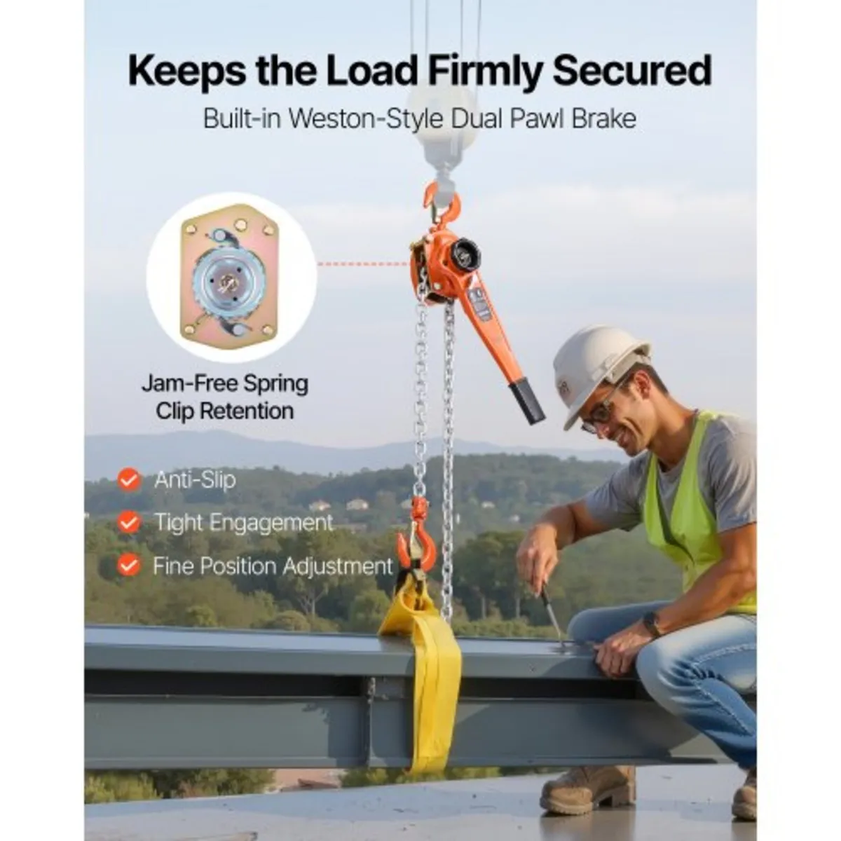 Manual Lever Chain Hoist, 1-1/2T 1500KG Capacity H - Image 2