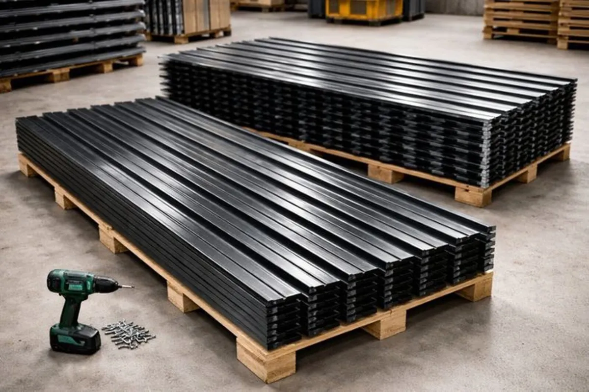 12 x Galvanised Corrugated Roof Sheets Rust Resist - Image 1