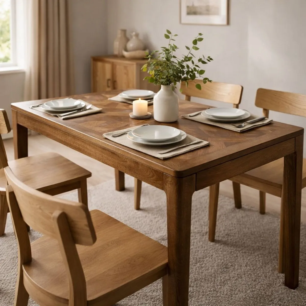 Dining Table Solid Wood Mango 120 x 60 cm Walnut F - Image 4