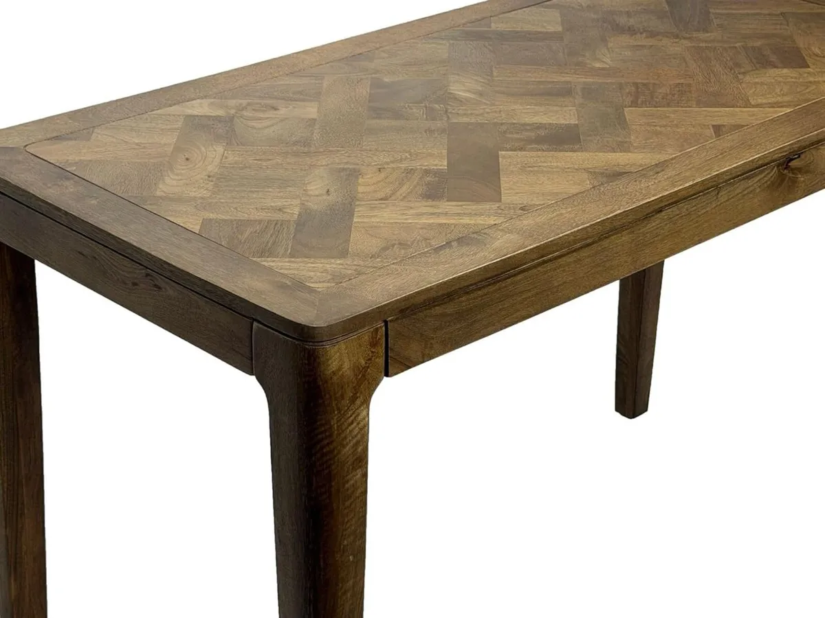 Dining Table Solid Wood Mango 120 x 60 cm Walnut F - Image 2