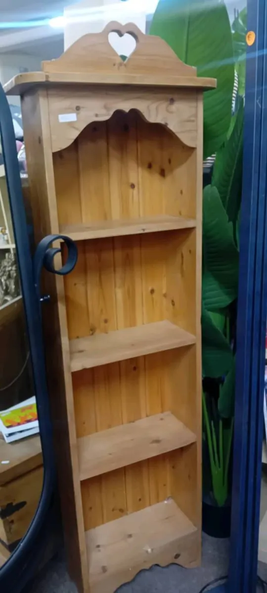 Narrow Rustic Pine Decorative Bookcase