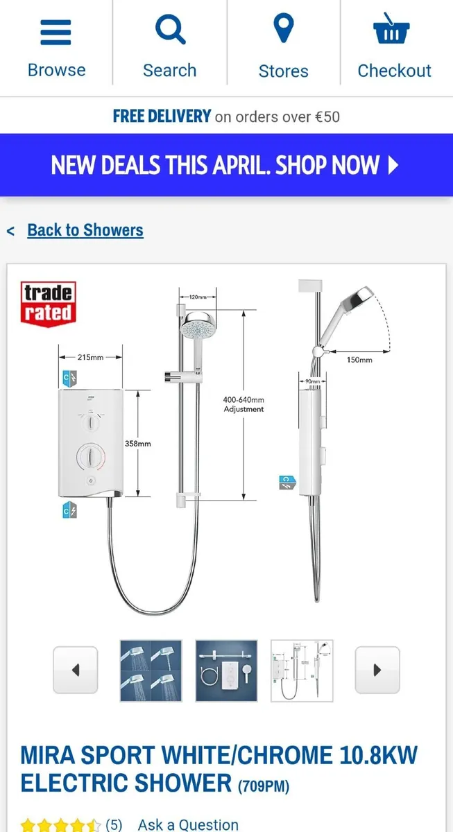 Mira Sport 10.8kW Electric Shower - Image 3