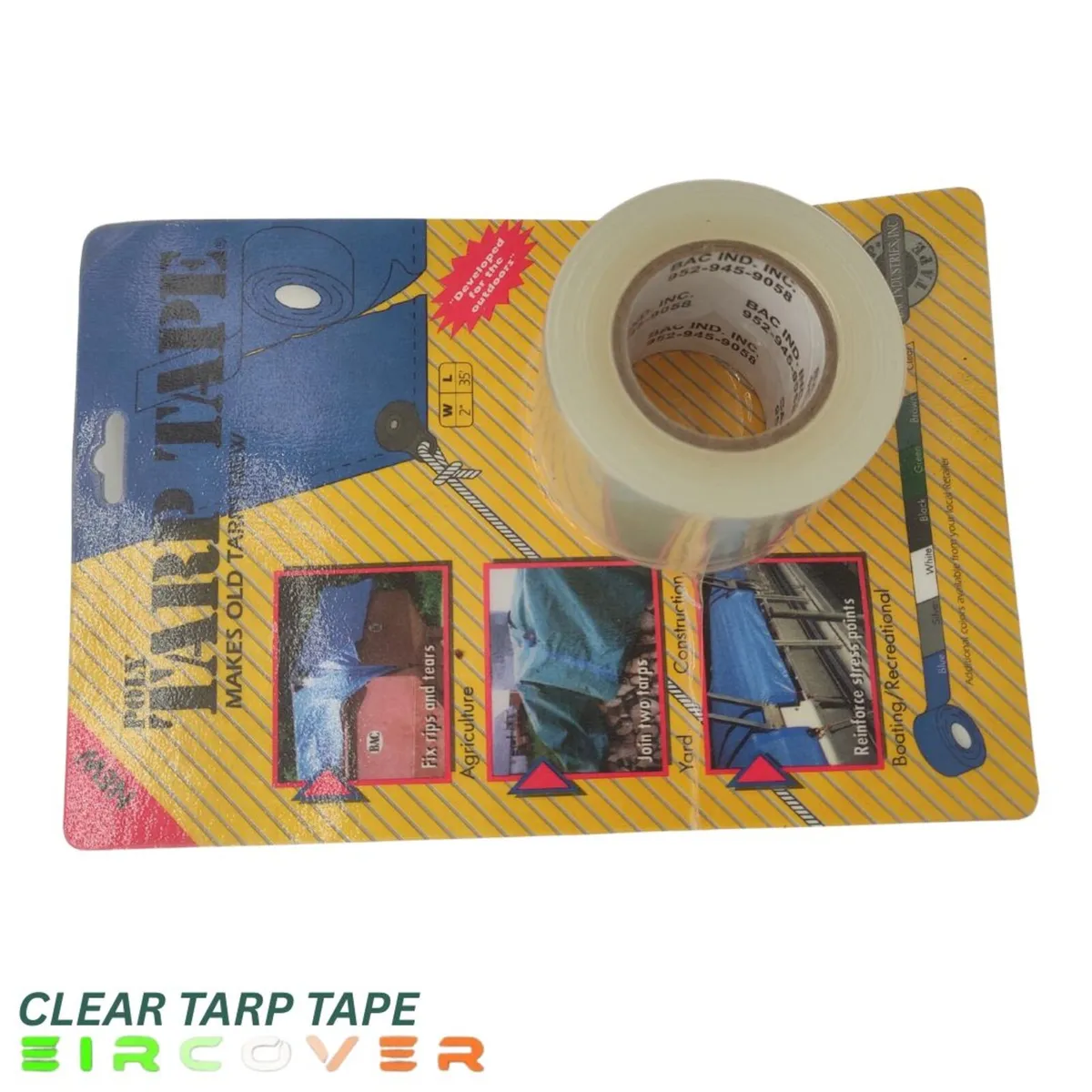Tarp tape small  W5cm / L10m  (2" x 35') Green - Image 4