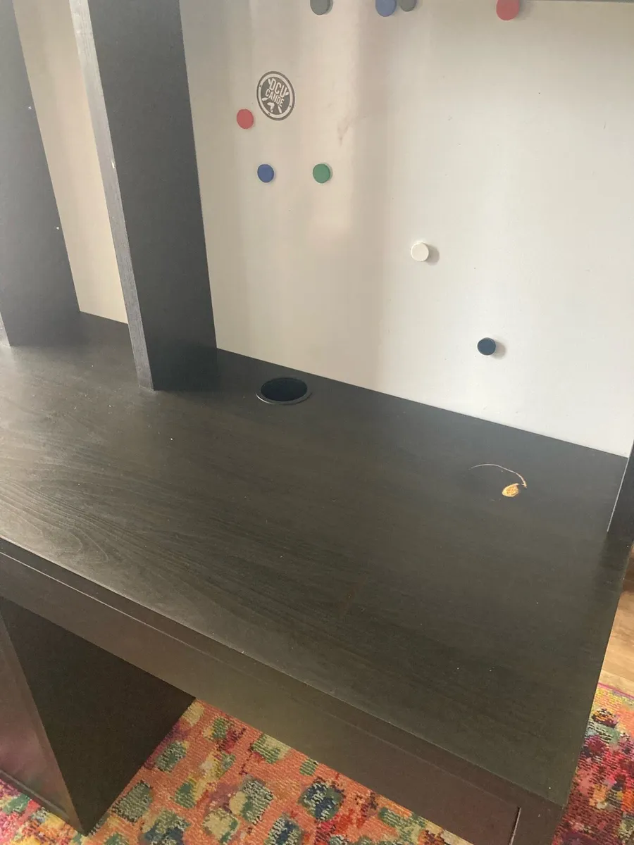 Black IKEA Micke desk with magnetic back board - Image 4