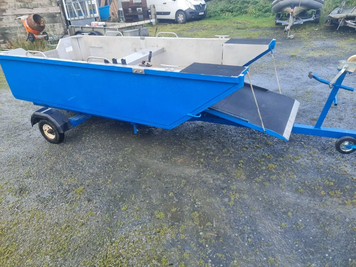 ALUMINIUM BOAT WITH RAMP TRAILER IDEAL WORKBOAT - Image 1
