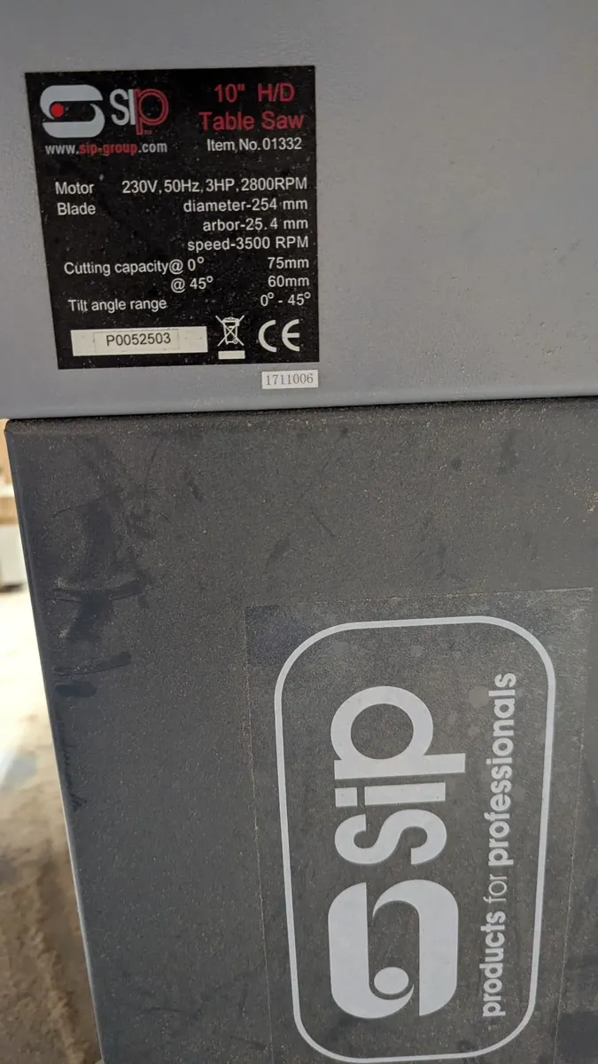 SIP 10" Professional Cast Iron Table Saw - Image 2