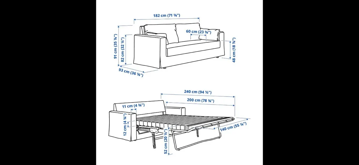IKEA Hyltarp 2 Seater Sofabed & Muren Recliner - Image 1