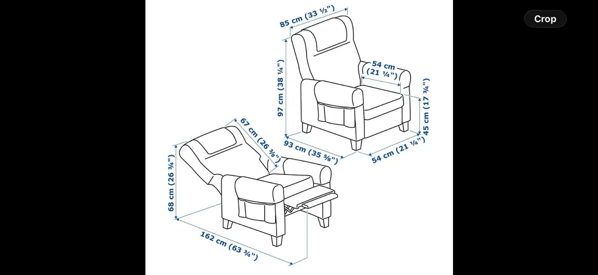 IKEA Hyltarp 2 Seater Sofabed & Muren Recliner - Image 2