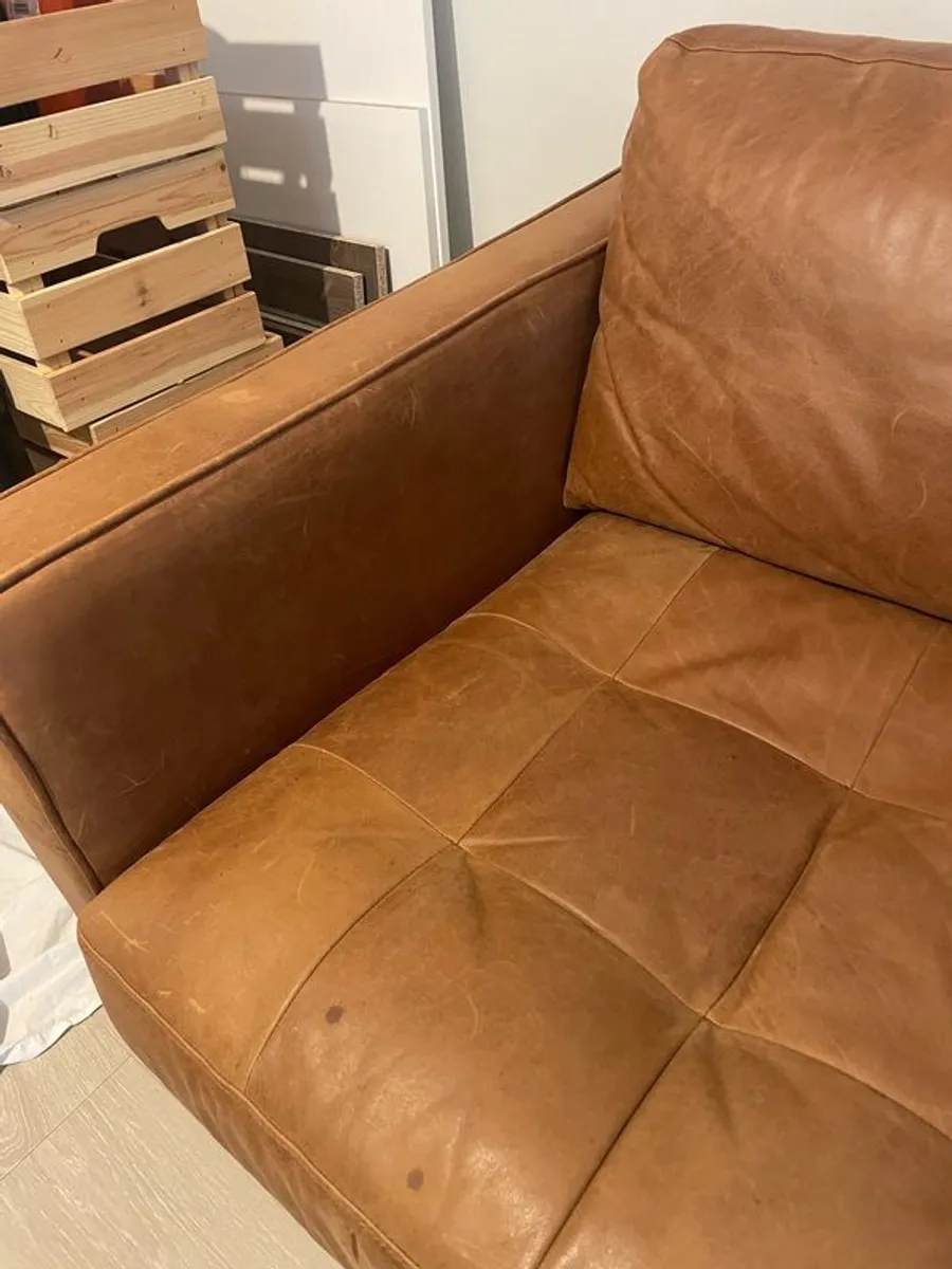 leather 3 seater sofa - Image 3