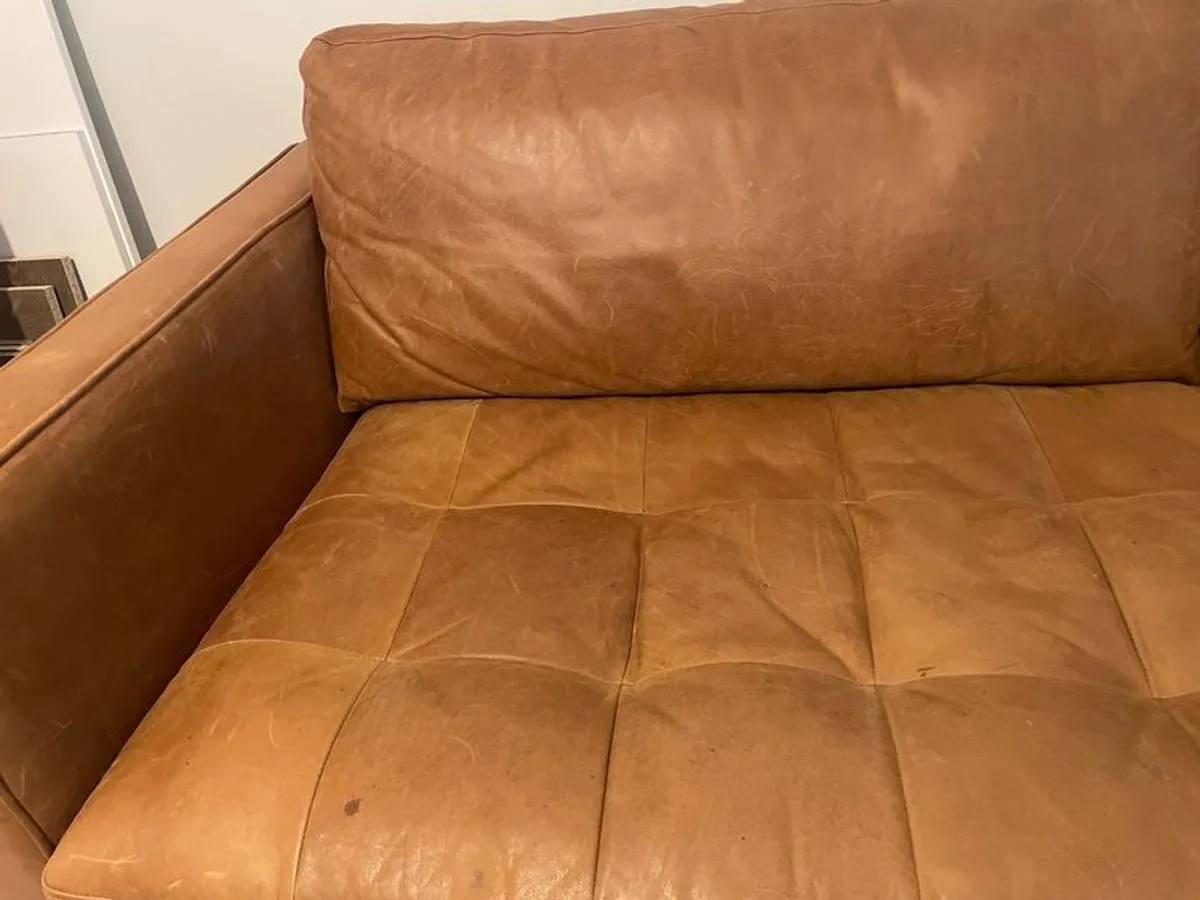 leather 3 seater sofa - Image 4