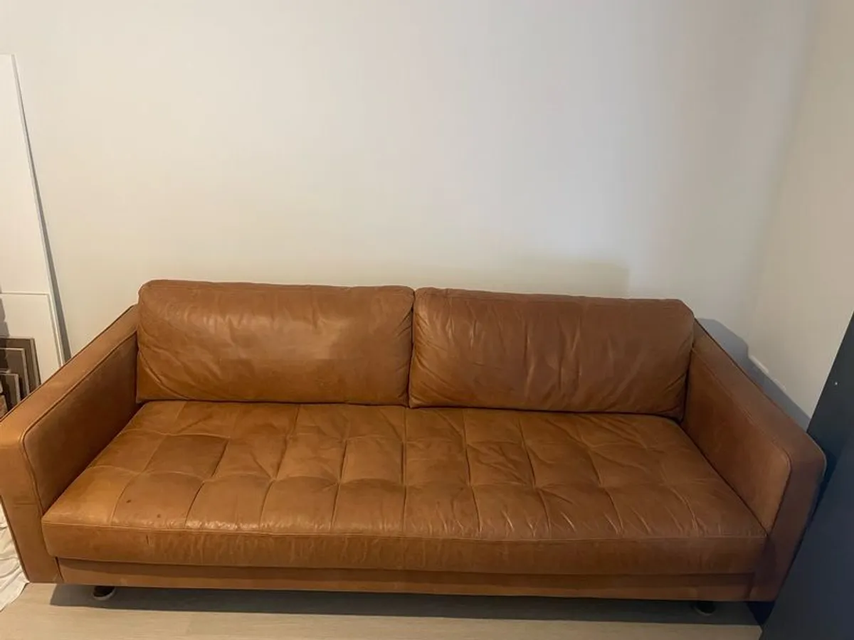 leather 3 seater sofa - Image 1
