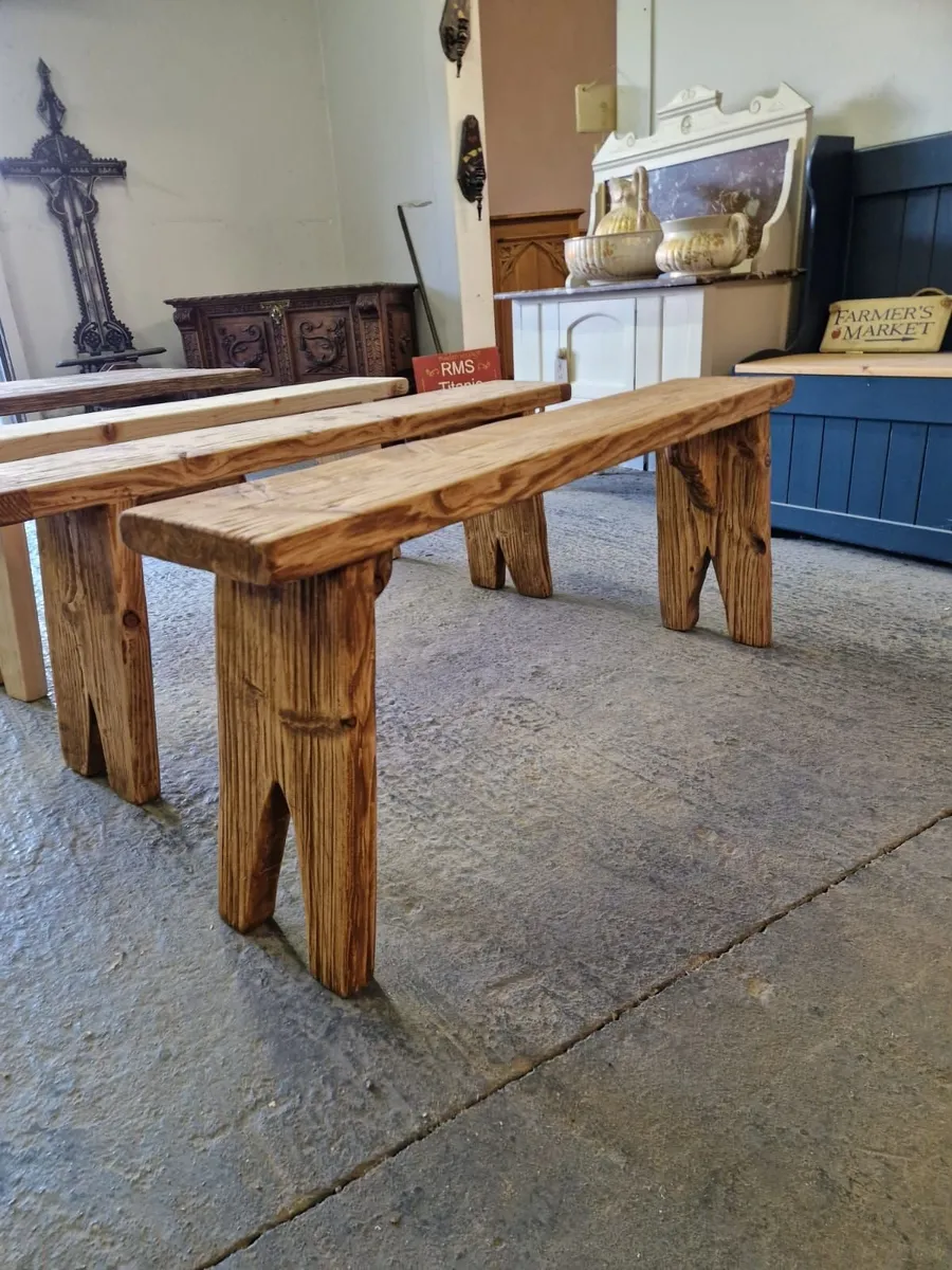 Reclaimed pine benches, pine workshop - Image 4
