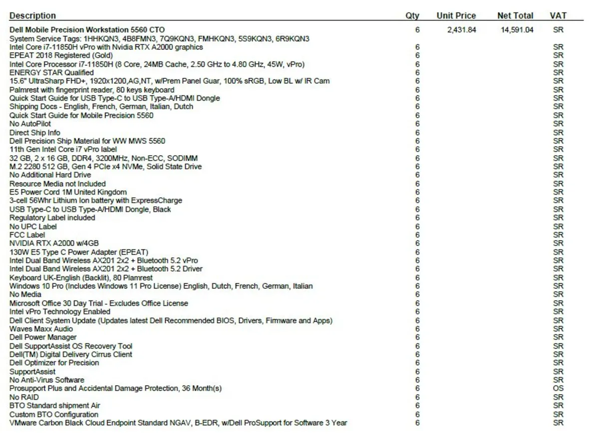 Dell Precision 5560 i7  32GB RAM  (Elite Laptop) - Image 1
