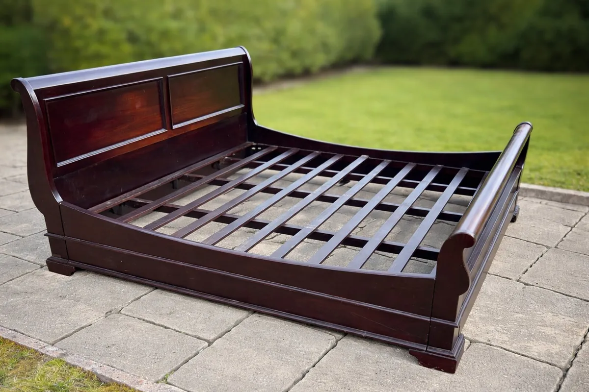 Solid Wooden Sleigh Bed Frame - Image 1