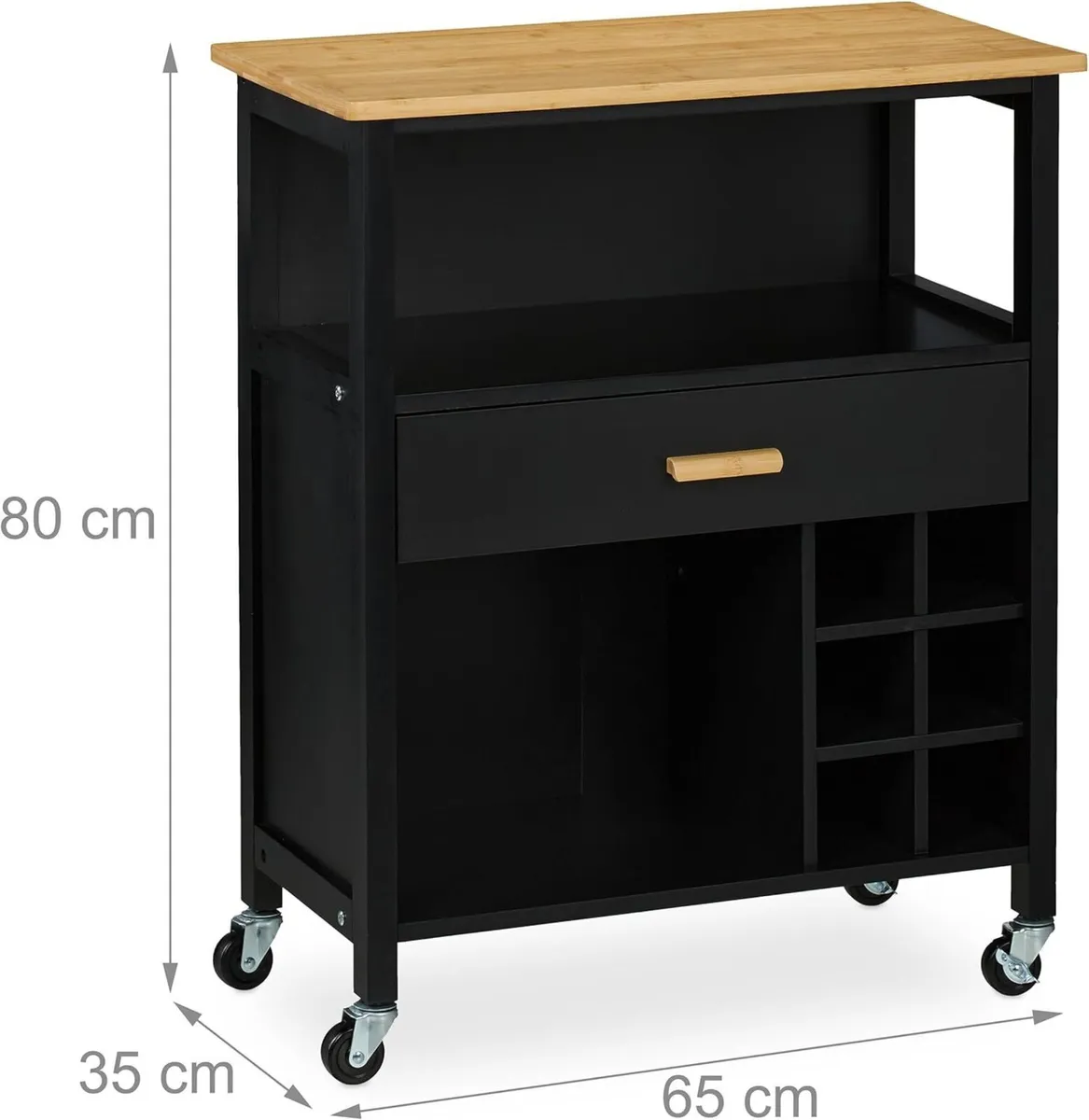 Kitchen Island Cart Wine Rack for 6 Bottles 2 - Image 3