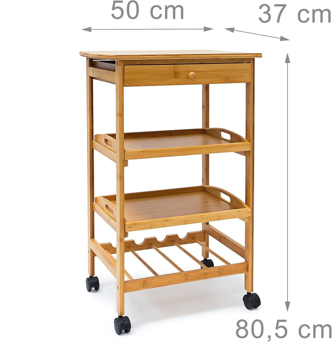 James Kitchen Cart Size: Large Bamboo: 80.5 x 50 - Image 3