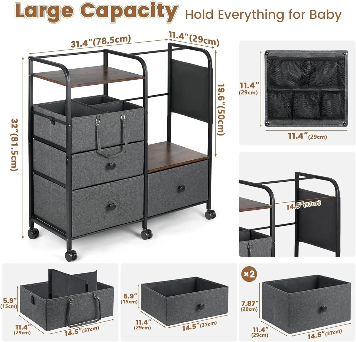 Nappy Caddy Organiser Large 4 Tier Capacity Baby - Image 2