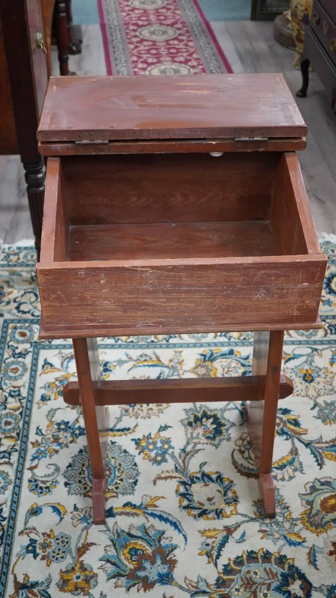 Irish Antique Wooden School Desk - Image 3