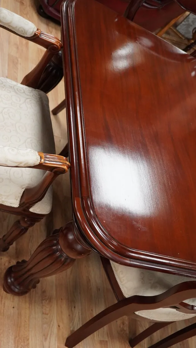 Mahogany Extendable Dining Table with 9 Chairs - Image 4