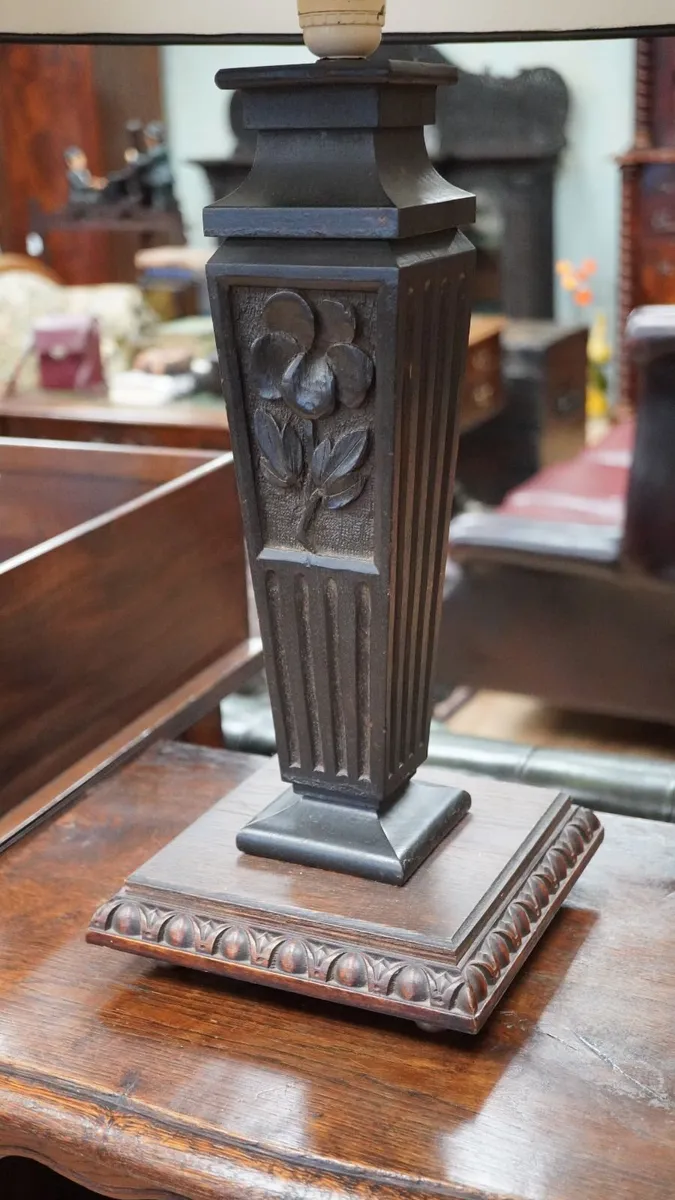 Vintage French Oak Table Lamp - Image 2