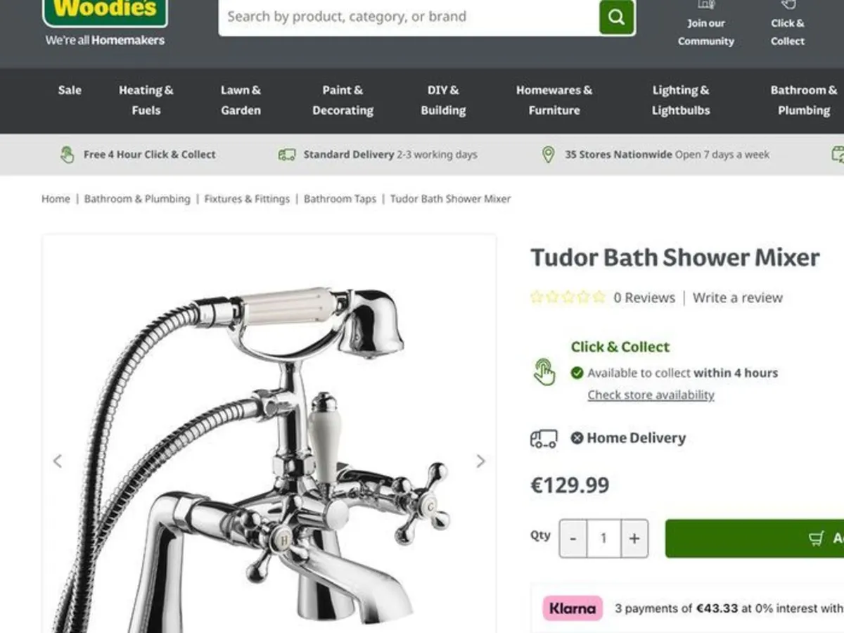 Traditional Victorian Tudor Bath Shower Mixer Tap - Image 4