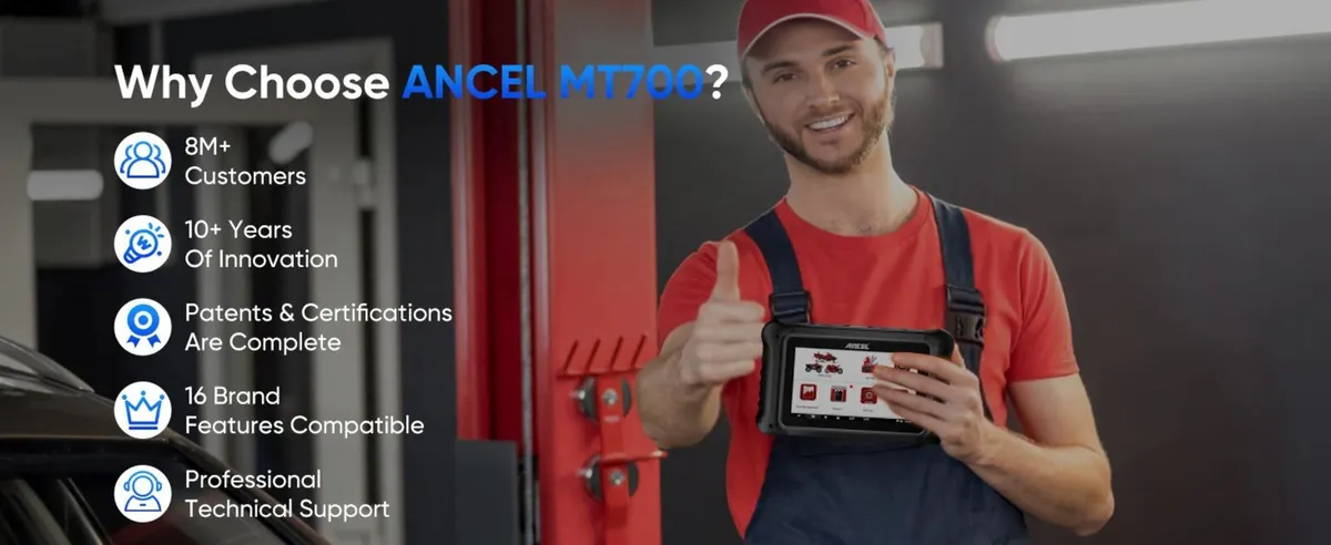 ANCEL MT700 Motorcycle Full System Diagnostic Tool - Image 2
