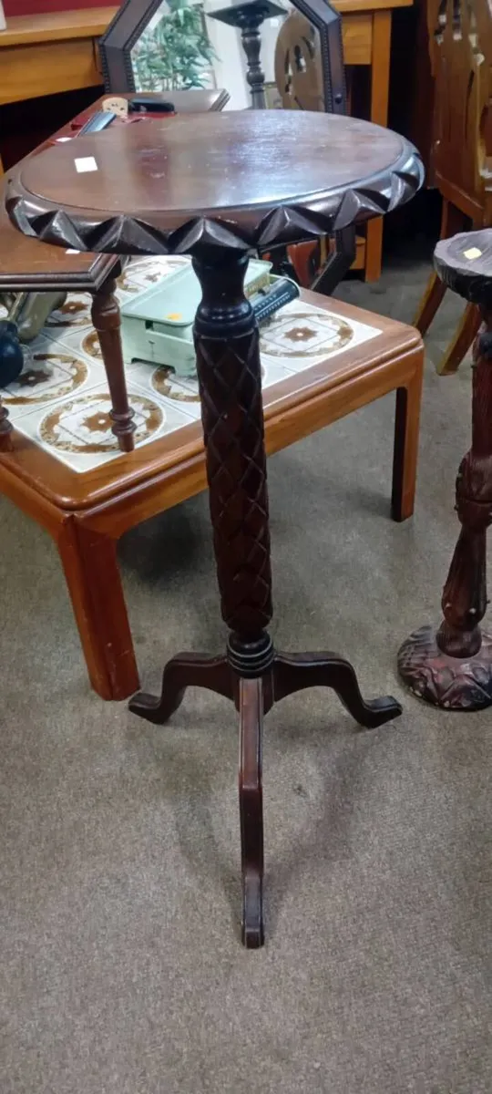 Ornate Mahogany Plant Stand - Image 1