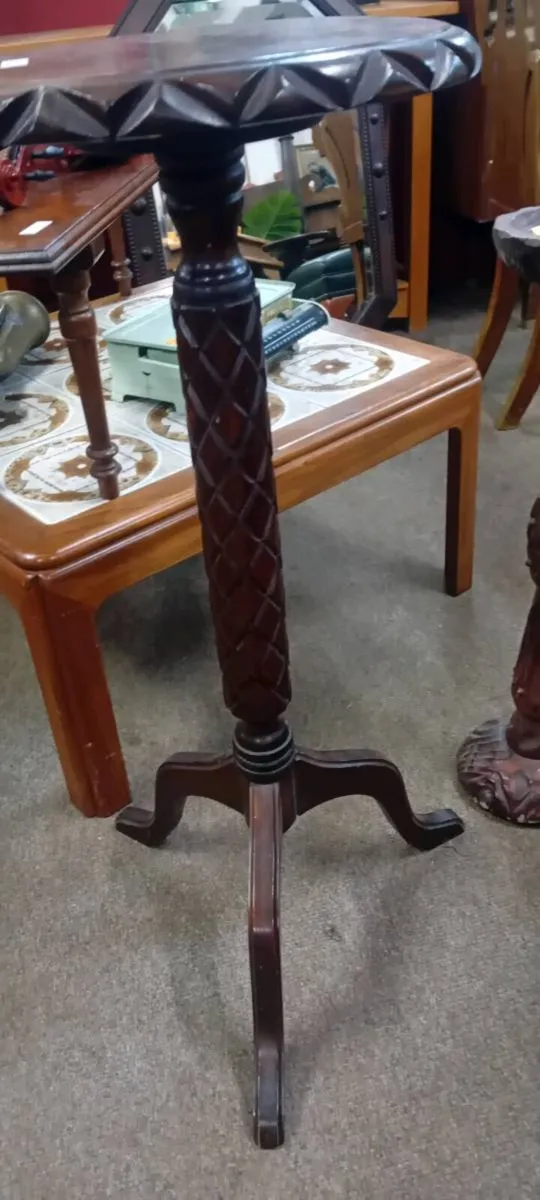 Ornate Mahogany Plant Stand - Image 2