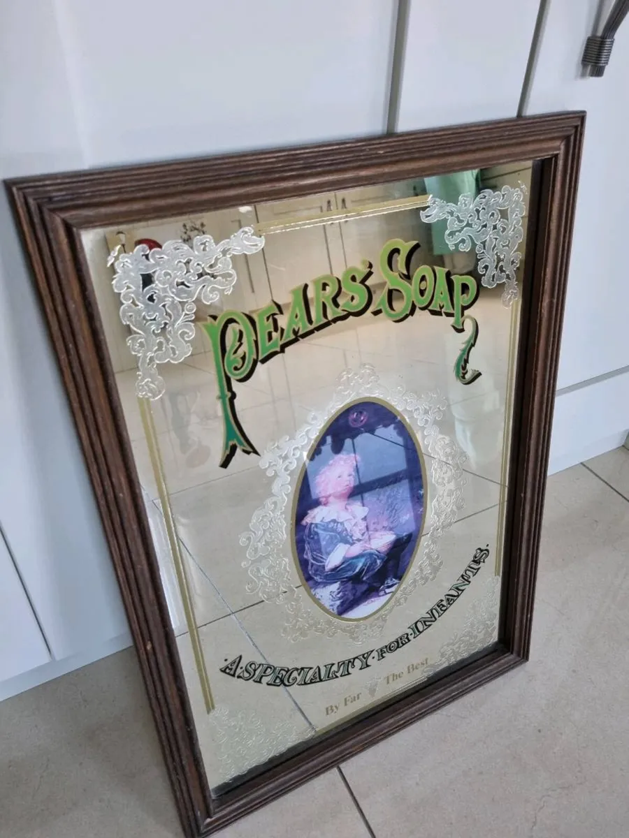 Pears Soap Etched Glass Mirror (Authentic) - Image 3