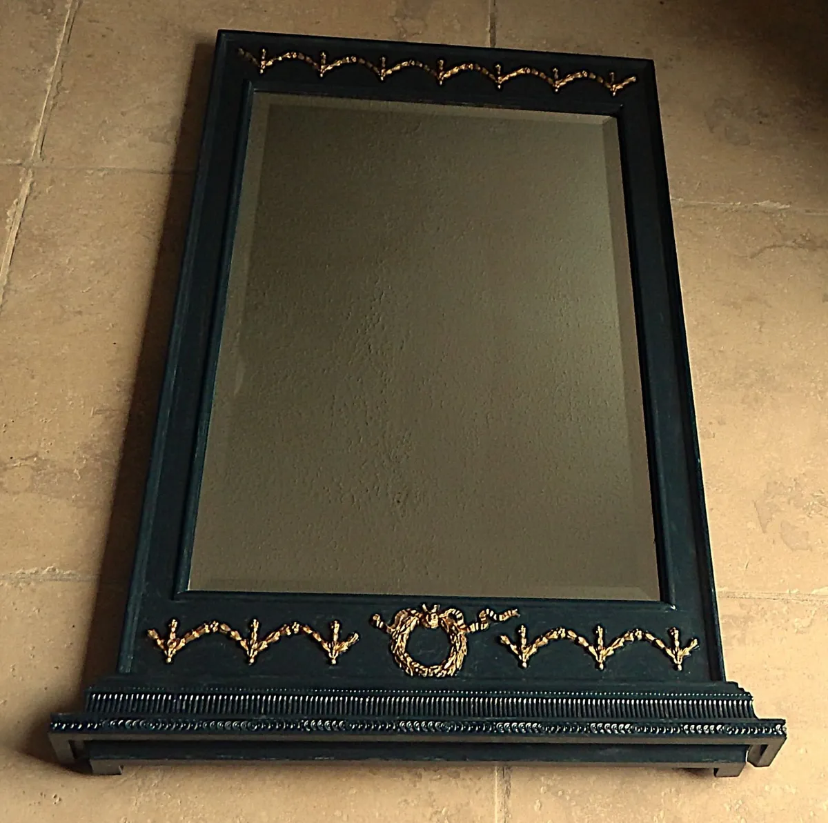Large Bevelled Wall Mirror in Ornate Wood Frame - Image 2