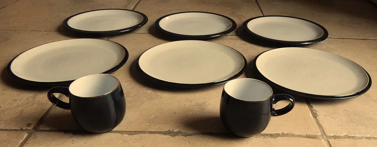 Selection of 8 Pieces Denby Dinnerware in Black - Image 1