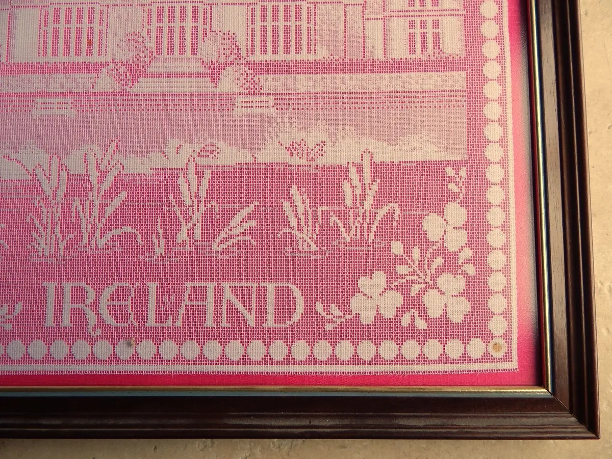 Large Vintage Lace Artwork of Muckross House - Image 3