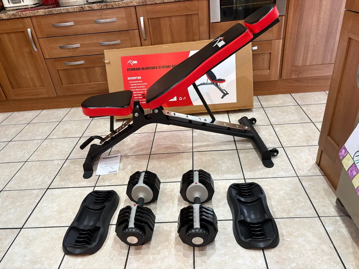 BTAND NEW WEIGHT BENCH AND SELECTABLE DUMBBELLS!! - Image 1