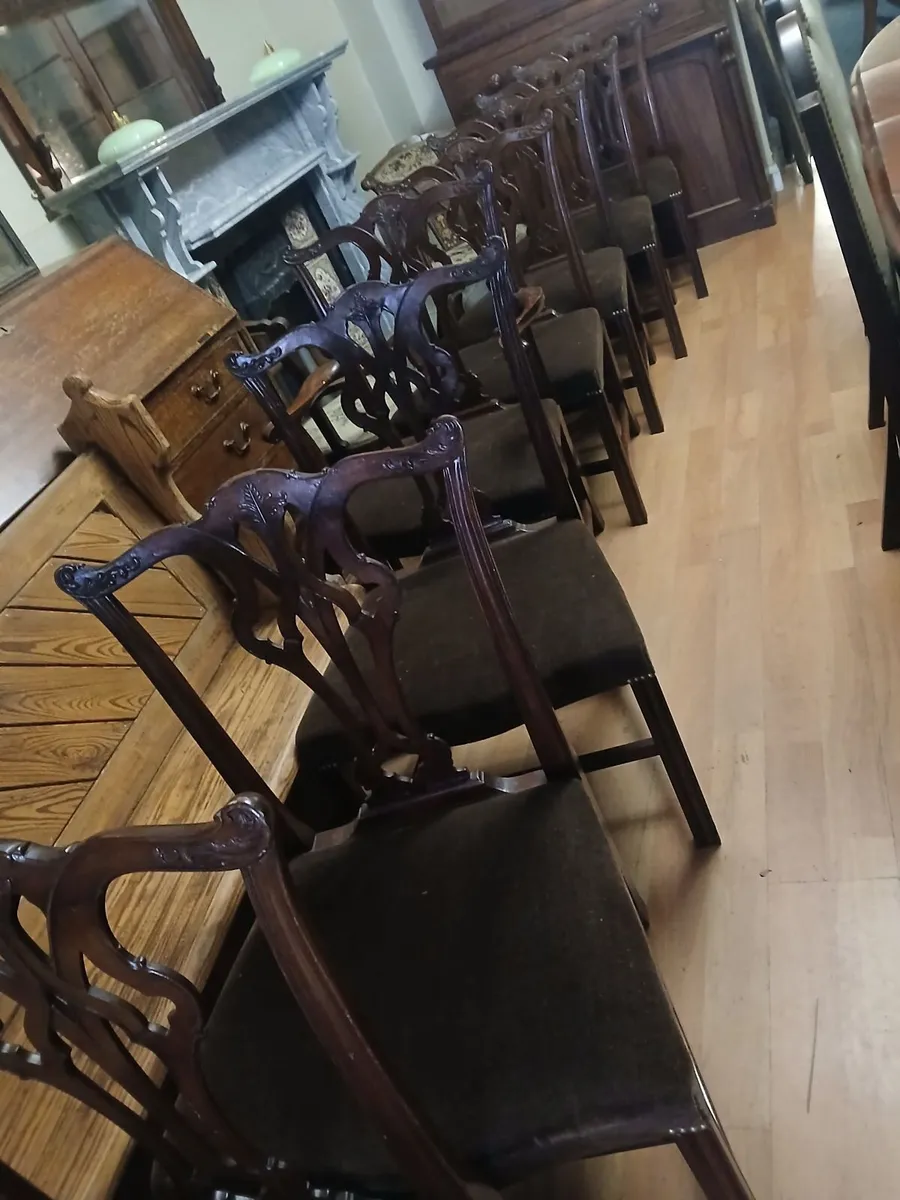 antique  chairs 10  include 2  carvers - Image 2