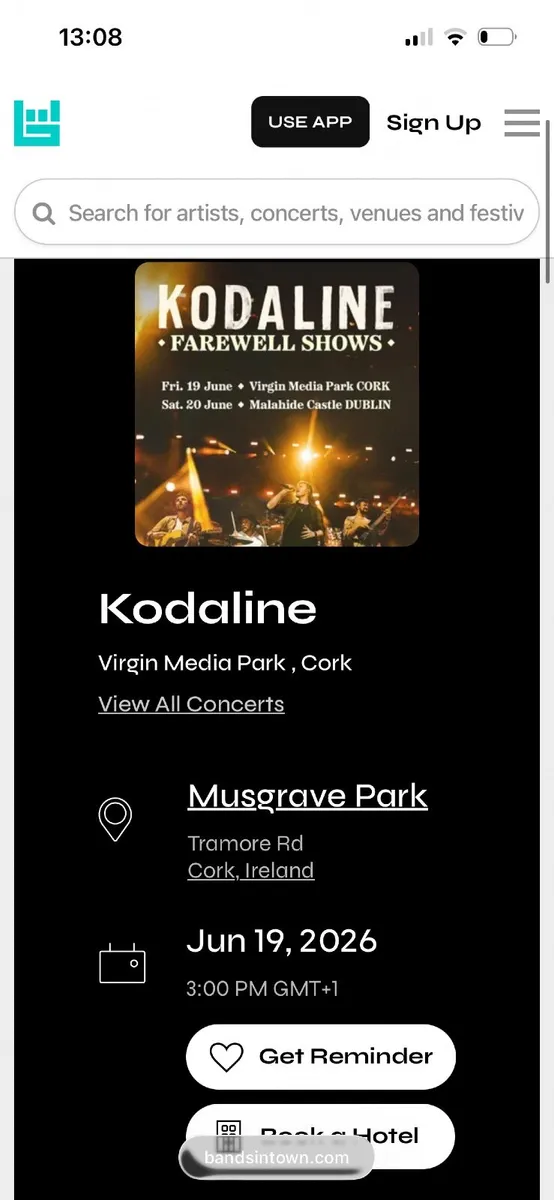 Kodaline tickets x 2 for Cork in July