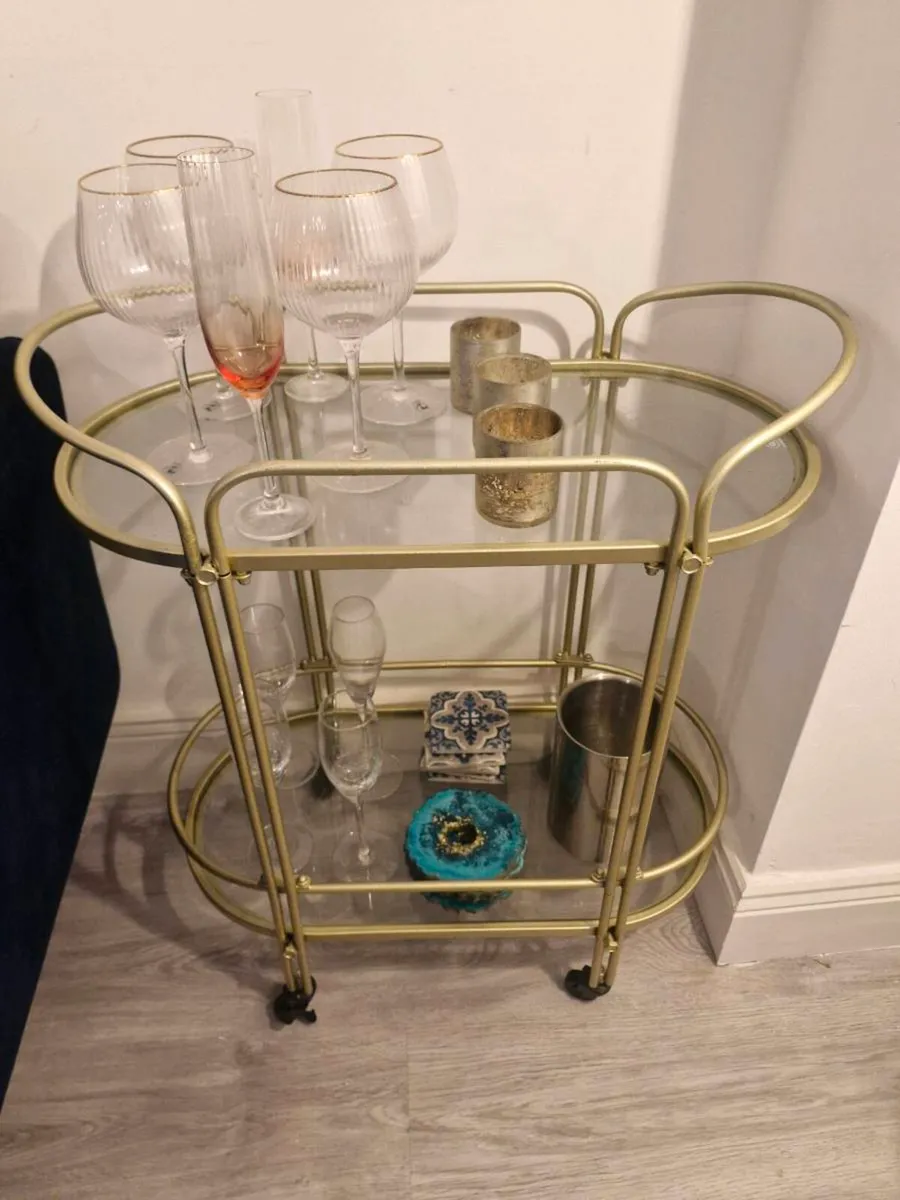 Gold drinks trolley
