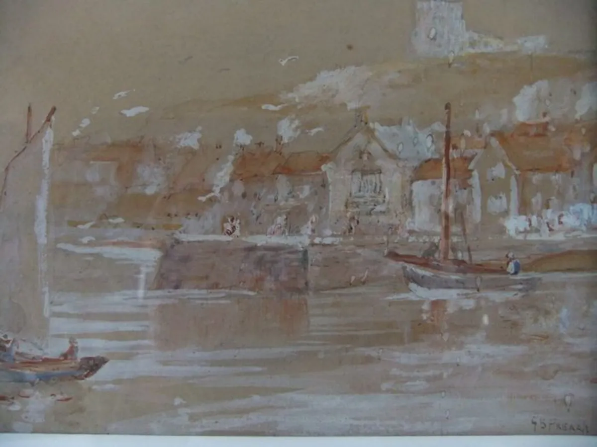 G.S. French UK Early 20th C Painting Whitby Hbr - Image 4