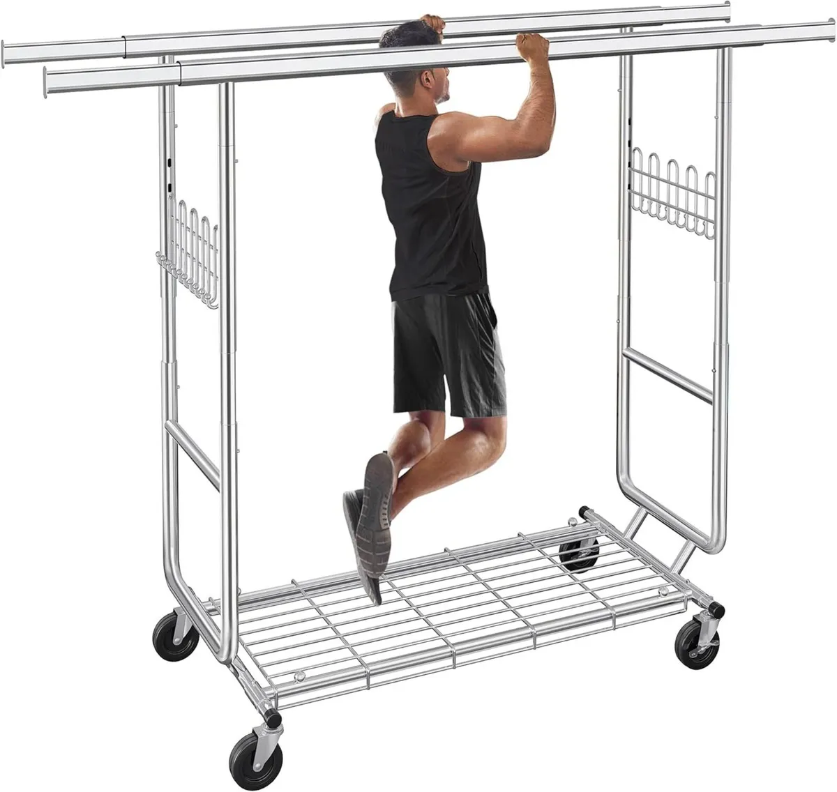 Heavy Duty Clothes Rack Load 900 Lbs Double Rod - Image 1