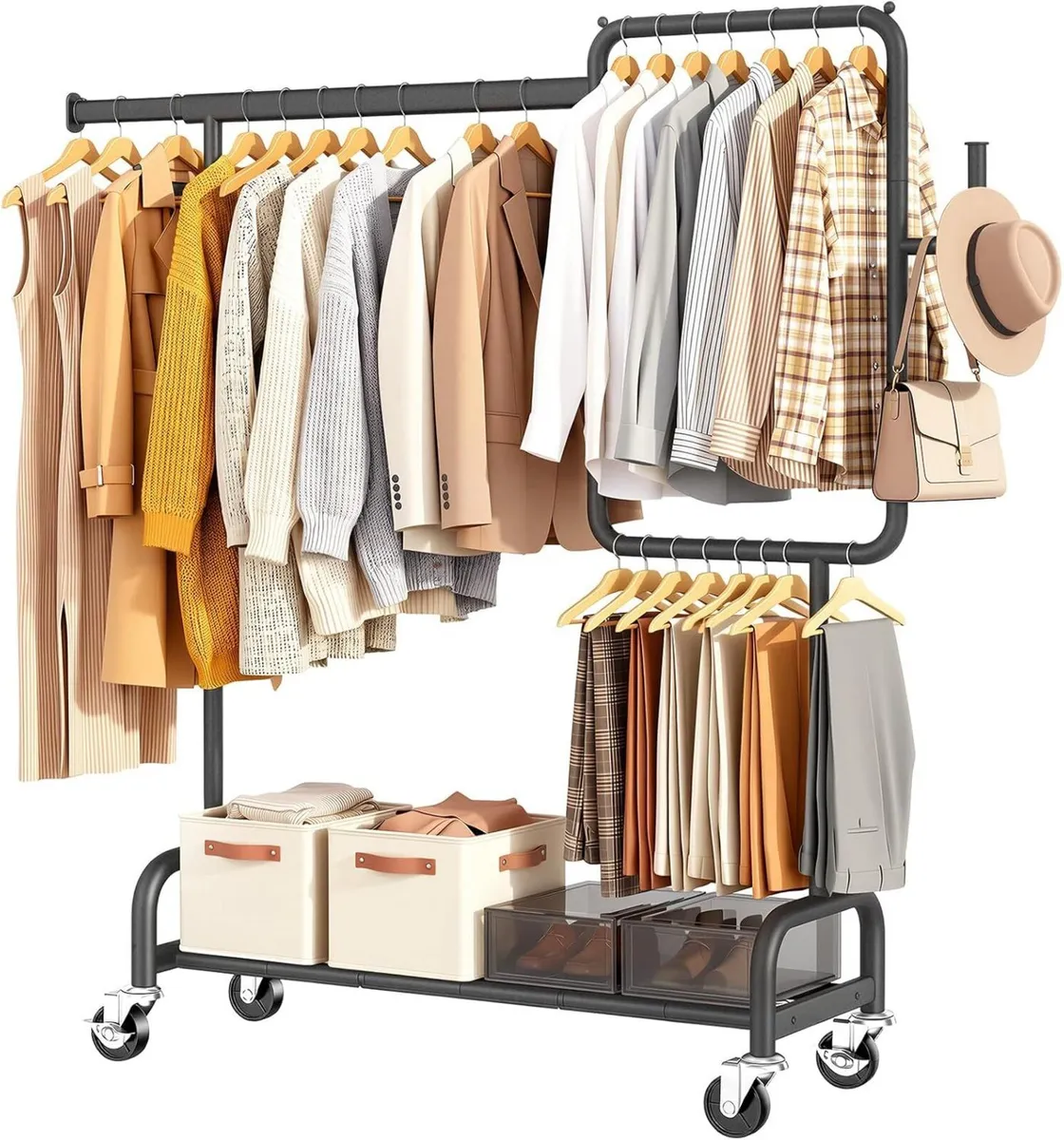 Heavy Duty Clothes Rail Load 460LBS Metal - Image 1