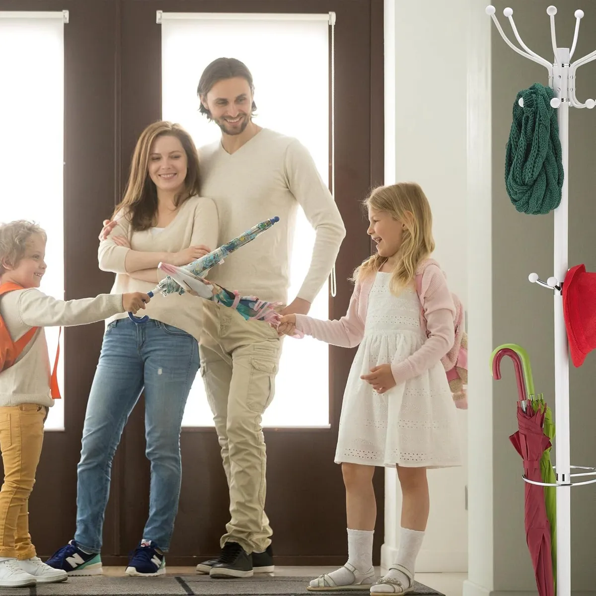 Coat Rack with Marble Base 16 Hooks Umbrella - Image 4