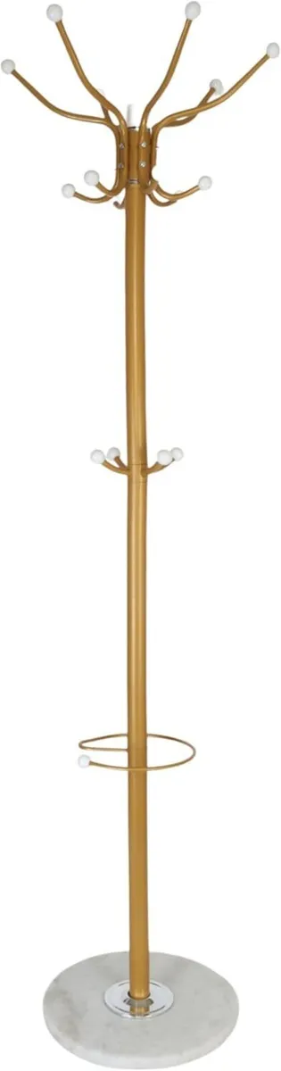 Coat Rack with Marble Base 16 Hooks Umbrella - Image 1
