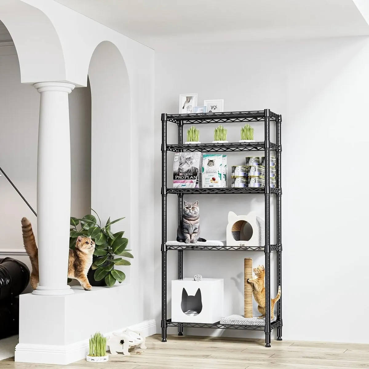 lbs 5 Tier Shelf Metal Storage Shelves Shelving - Image 2