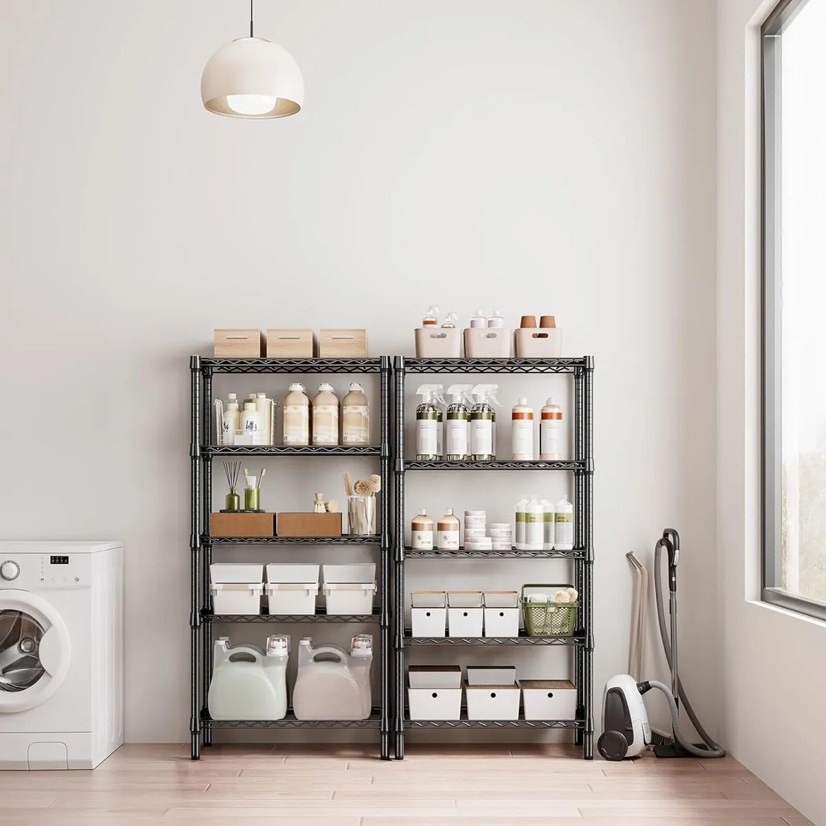 lbs 5 Tier Shelf Metal Storage Shelves Shelving - Image 4