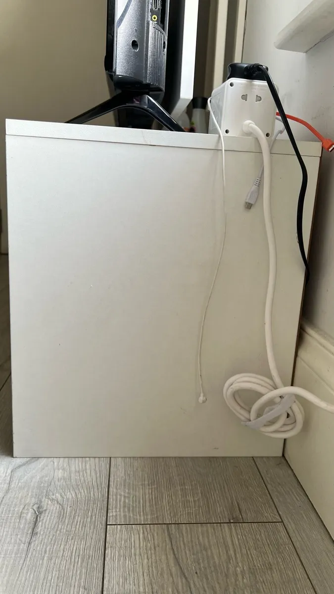 White TV Stand with Storage 90cm - Image 2