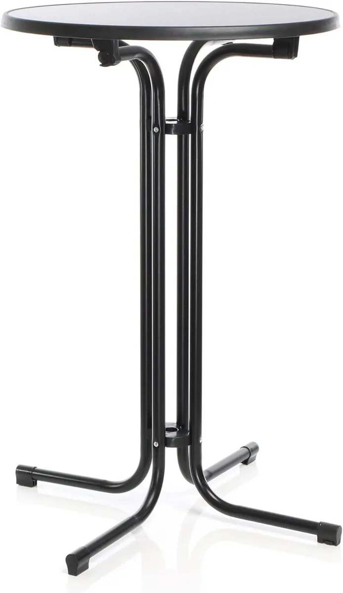 Foldable Black Bistro Table Ø80cm Round Indoor/Out - Image 3